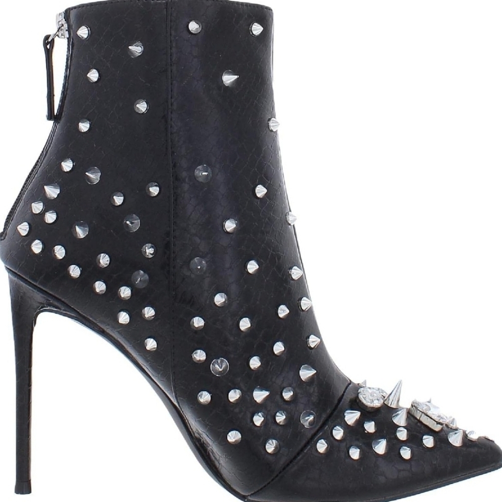 Steve Madden Black Studded Stiletto Ankle Boots – Size 8.5 NWOT